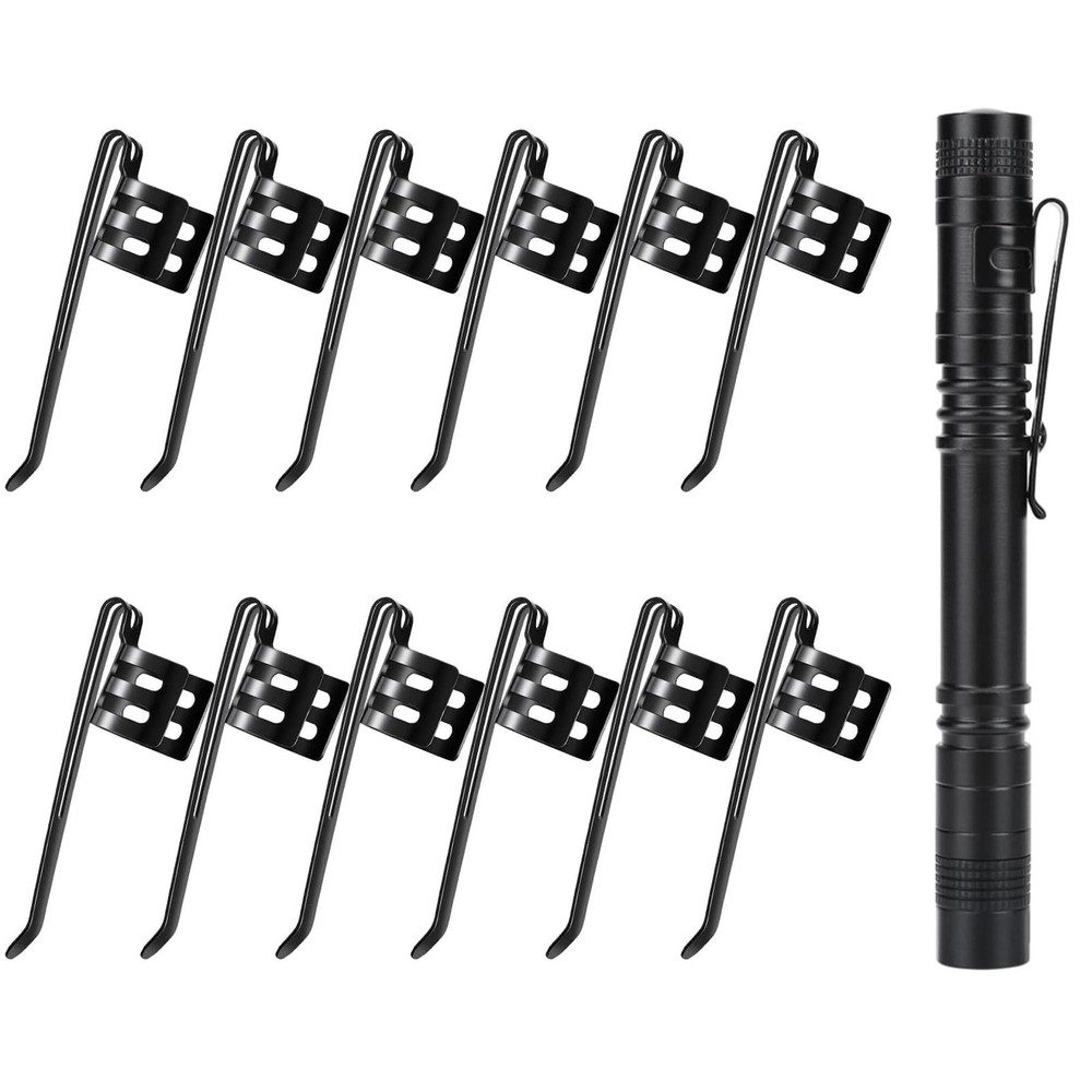 HRXMS 20 Pieces Replacement Flashlight Clip for Removable Accessories, Black