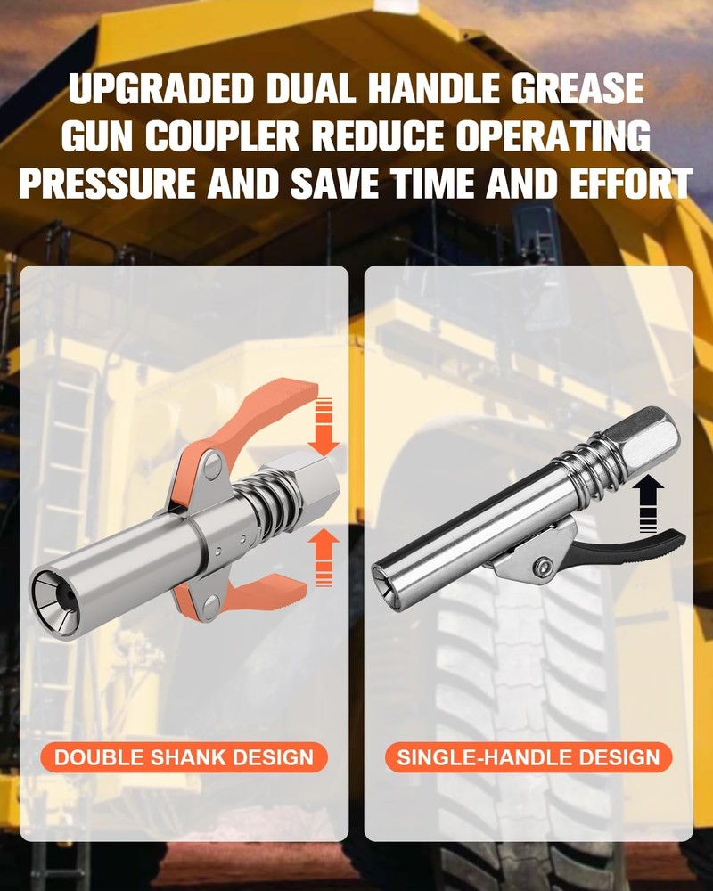 luckywagon Grease Gun Coupler Pro Version - 1 Pack, Silver