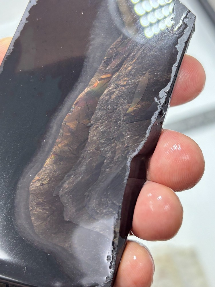 Fire Obsidian Slab Lapidary Cabbing Knapping Combo ship avail