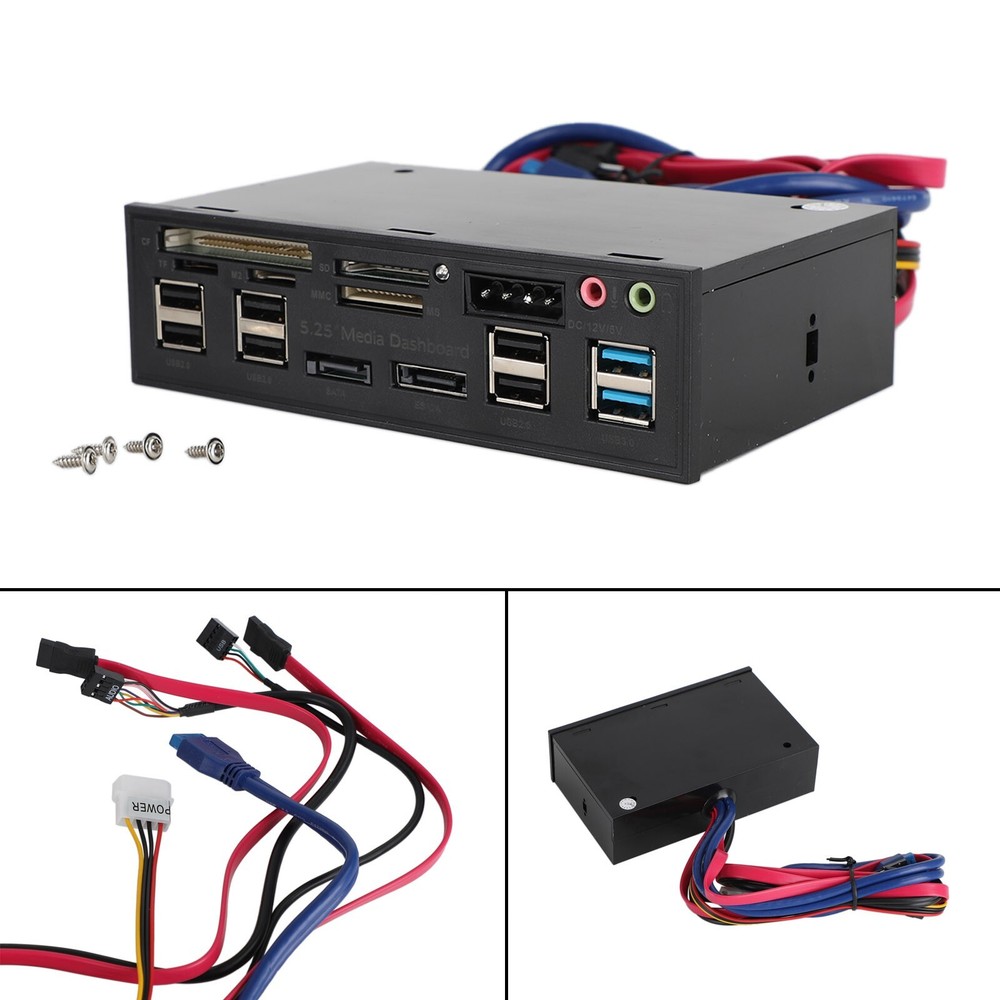 5.25" USB 3.0 SATA eSATA PC Front Panel Media Dashboard Internal Card Reader USA