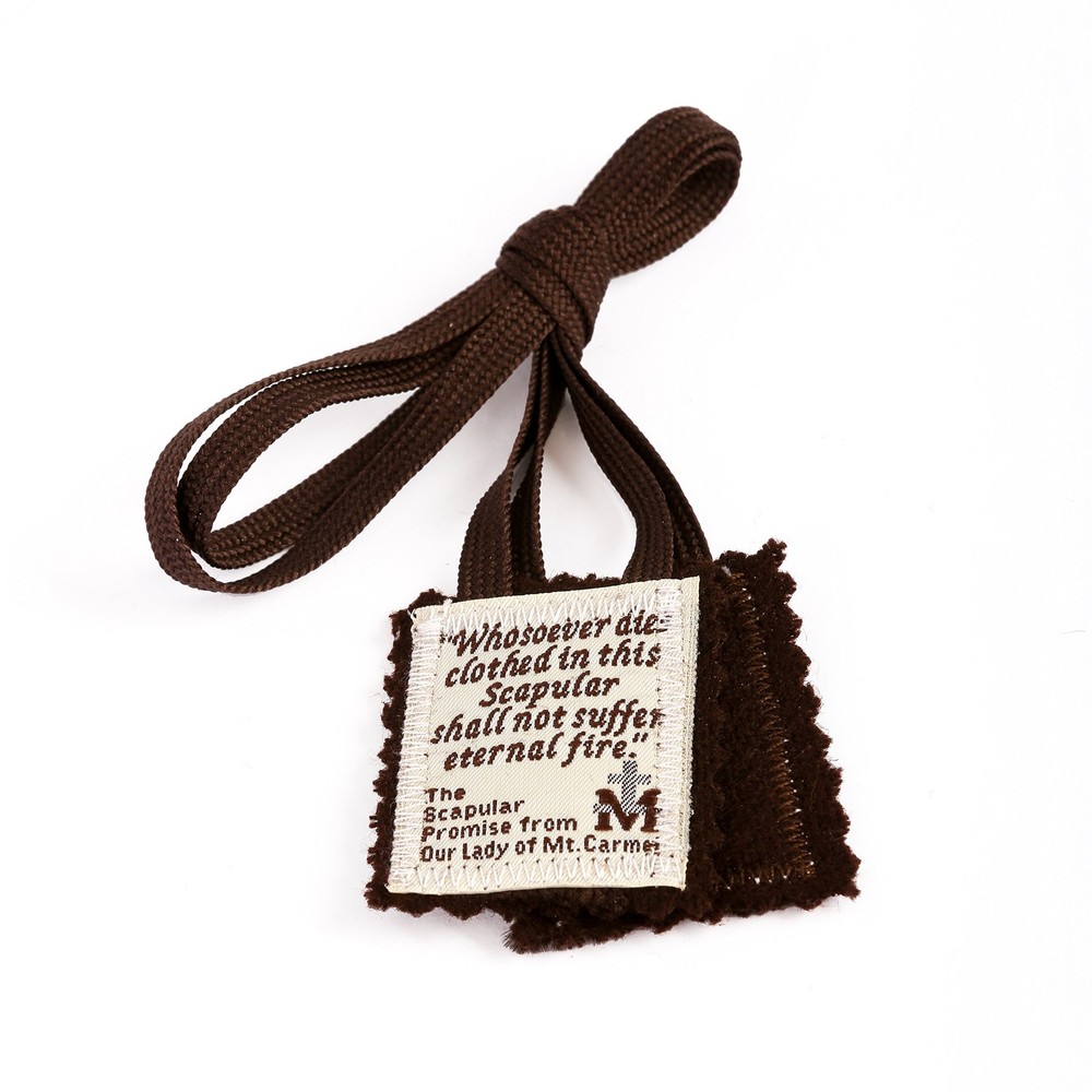 Brown Scapular 100% Wool Handmade | Mt. Carmel | Single