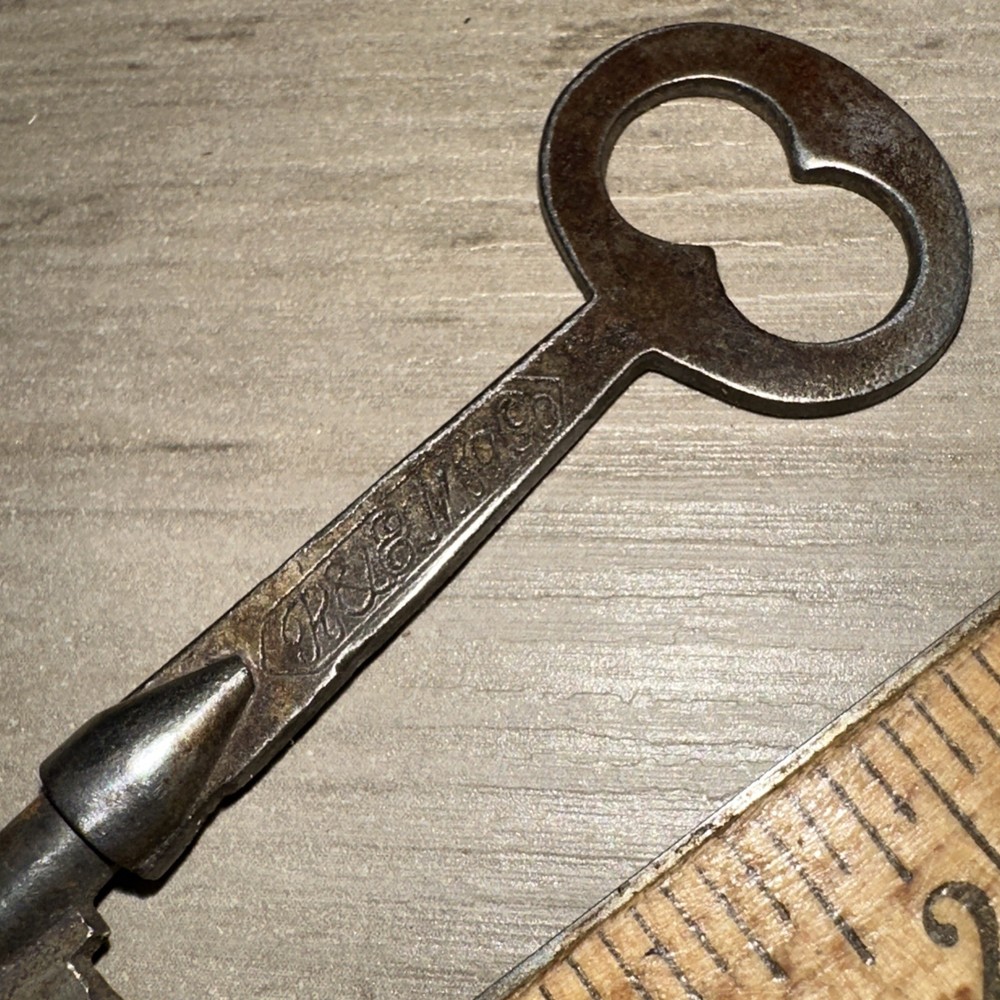 Antique Skeleton Key Solid Barrel Legit Antique Key P & E Mfg. #12