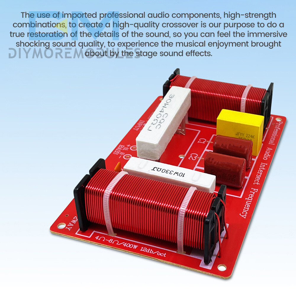Adjustable 2 Way Crossover Filter Universal Audio Speaker Frequency Divider 400W