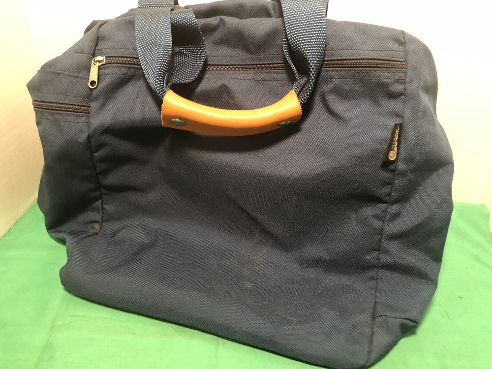 Athalon Ski Boot Bag Blue Leather Handle Straps - CLEAN