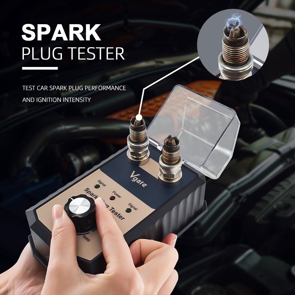 Spark Plug Tester Dual Hole Diagnostic Tool Gasoline Car Ignition Analyzer 12V