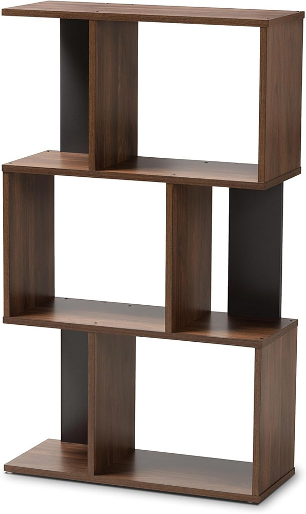 Vivace Display Bookcase, Walnut Brown/Dark Grey