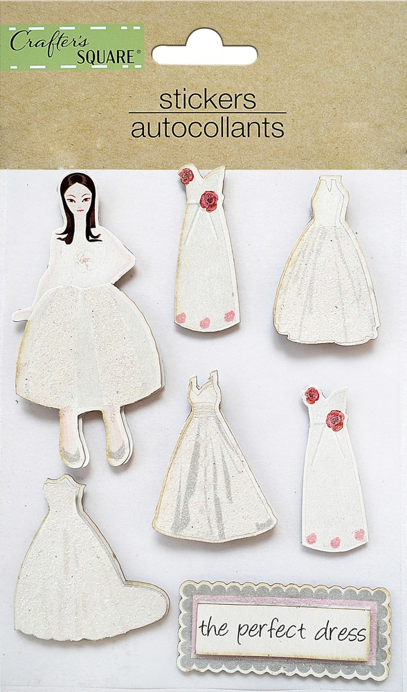 Little Birdie 3D Embellishment 7/Pkg-Happy Bride - 6 Pack