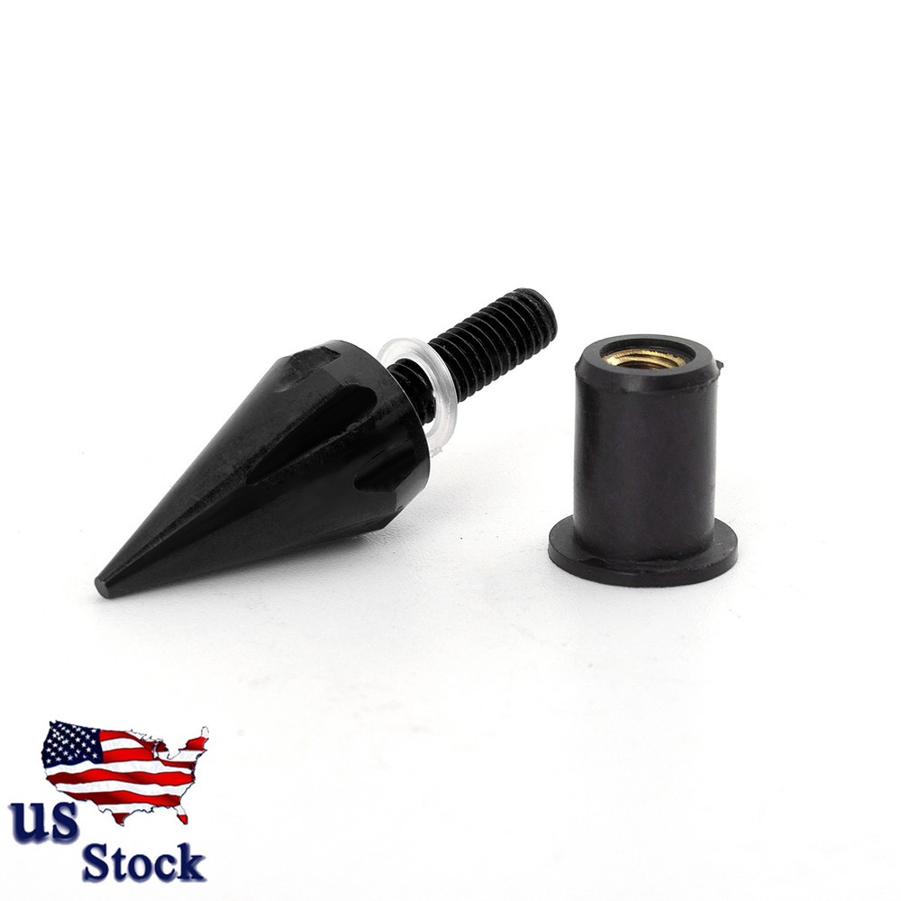 10 PCS 5MM Windscreen Windshield Motorcycle Spike Bolts Wind Screen Screws Black