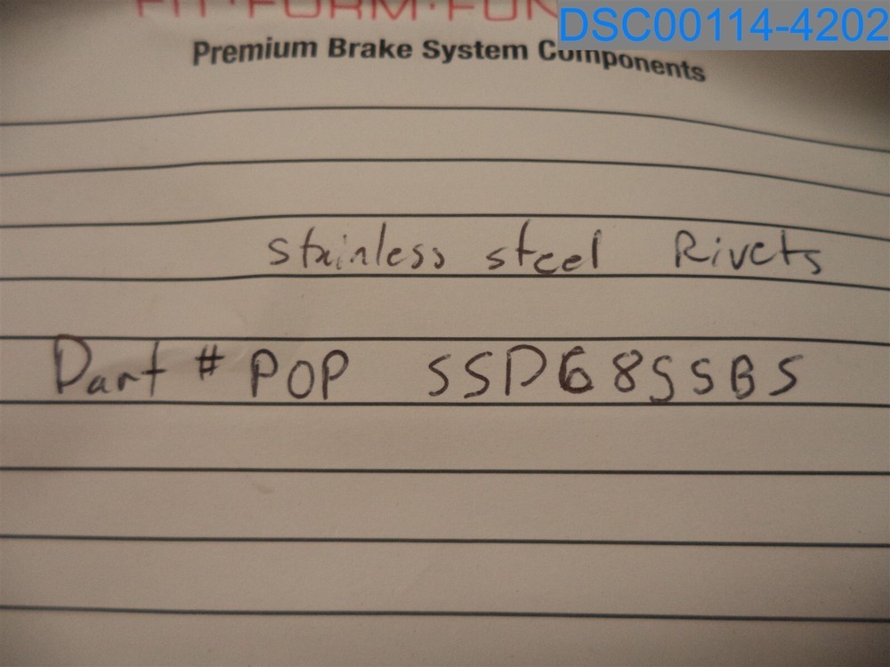 Qty=100: POP SSD6855BS, Stainless Steel Rivets