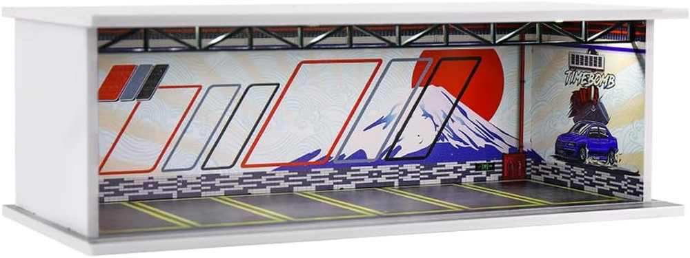 1/64 Scale Hot Die-Cast Wheels Model Car Scenarios Display Case with LED Light a