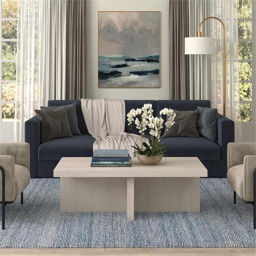 Henn&Hart 44" Alder White MDF Coffee Table