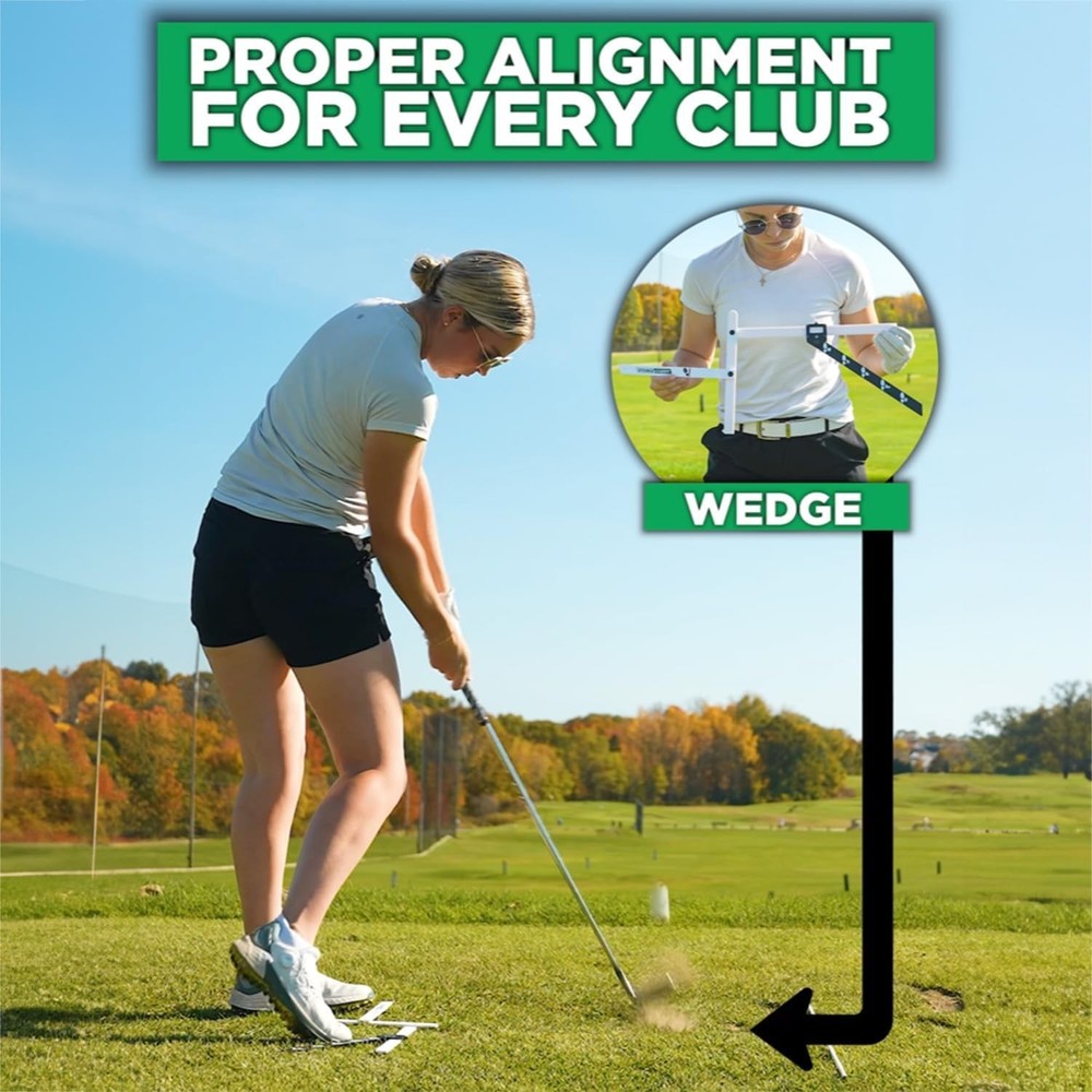 Golf Stance and Alignment Training Aid – Setup Left & Right Handed - Proper B...
