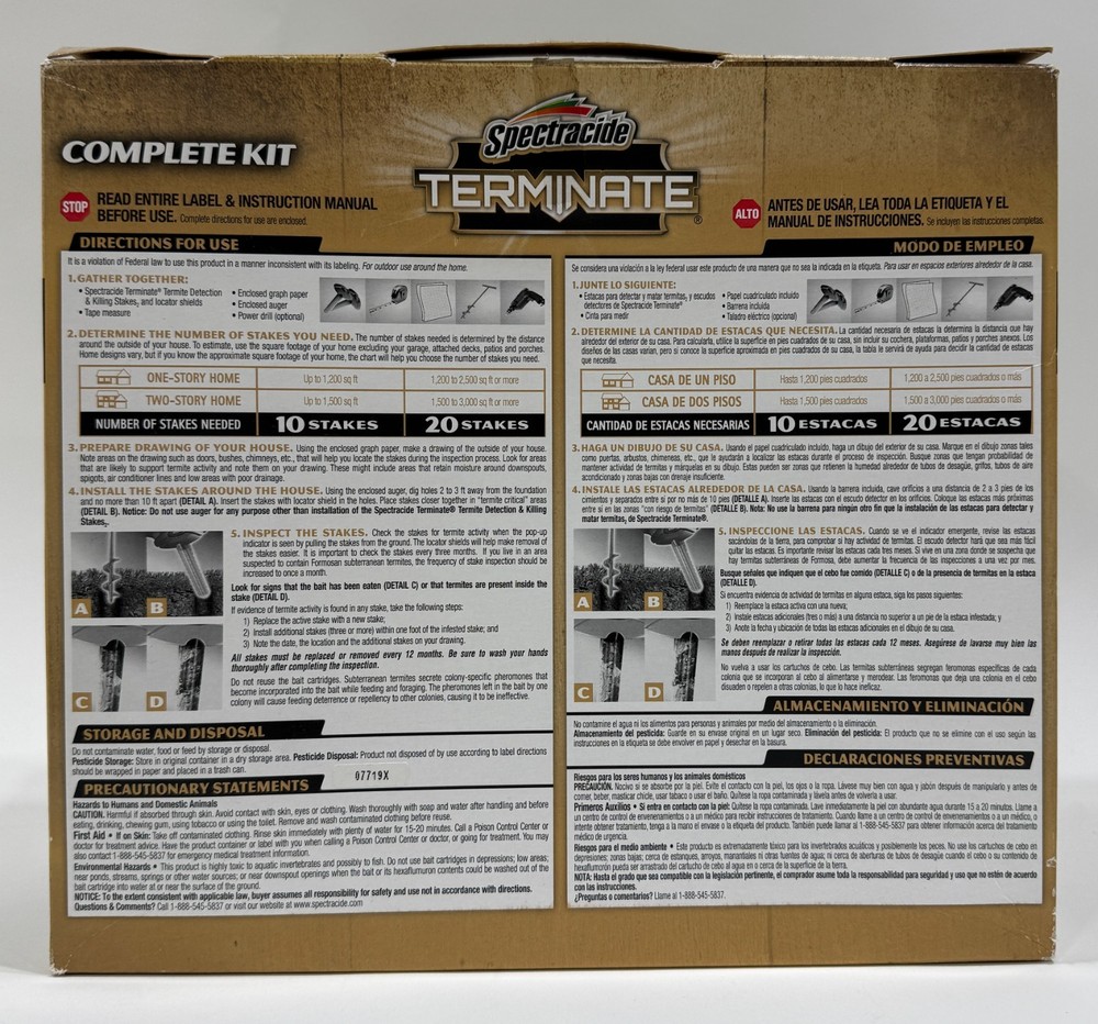 Spectracide Terminate Stakes 10 Count Termite Detection And Killing Complete Kit