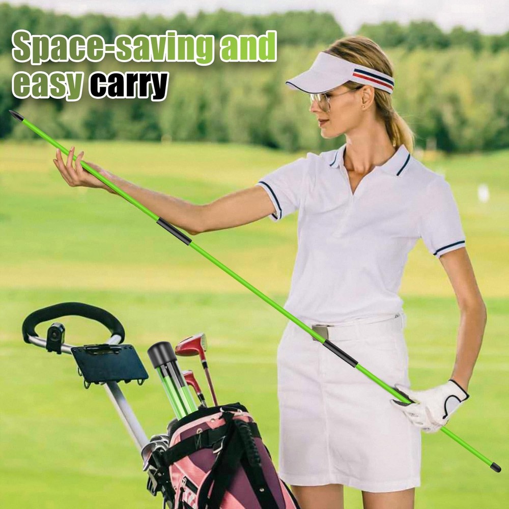 Golf Alignment Sticks 2-Pack 48" Collapsible Practice Rods with Clear Case