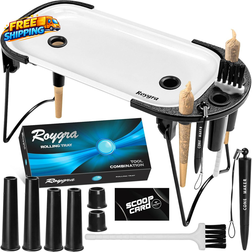 Foldable Rolling Tray Set with Cone Loader Cone Filler Roller - Pre Roll Machine