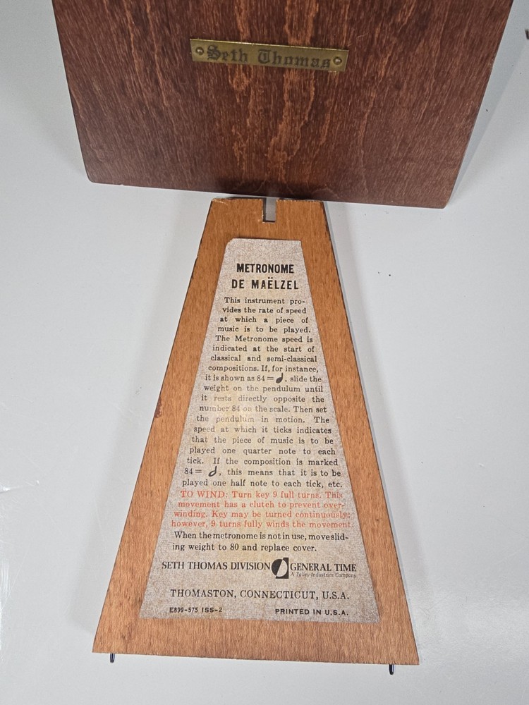 Seth Thomas Metronome Rhythm Windup Pyramid EUC