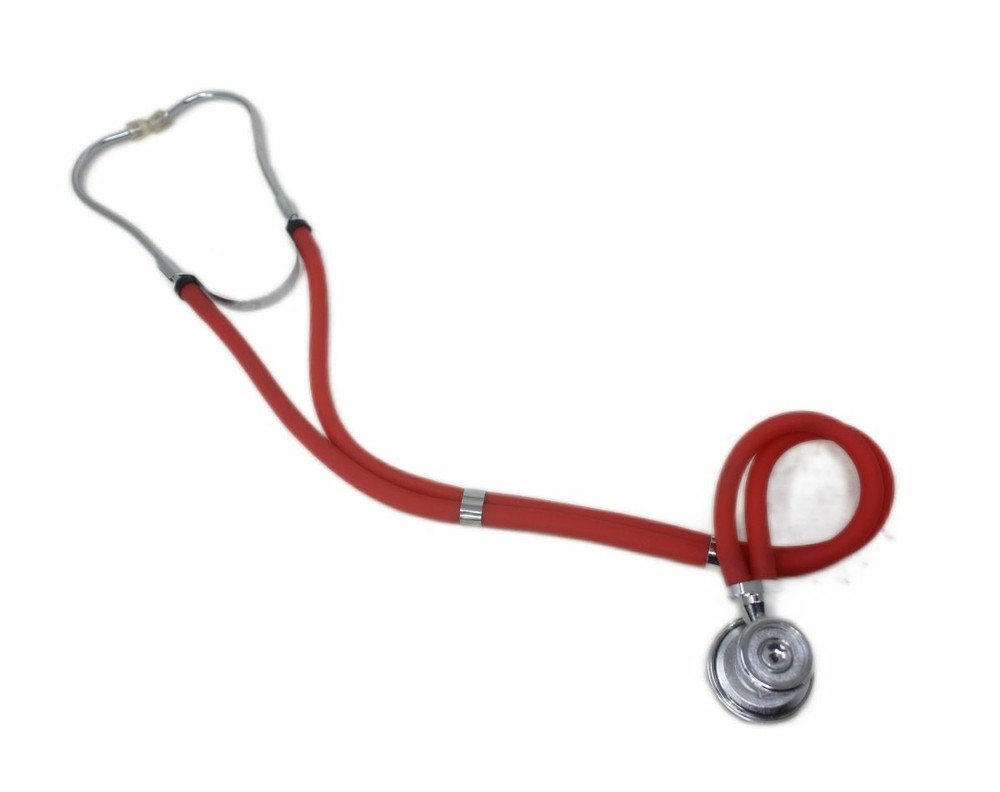 Dixie Ems Sprague-Rappaport Type Two Tube Stethoscope - Red
