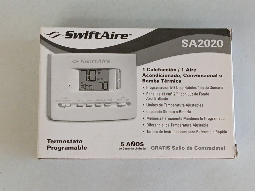 SWIFTAIRE Programmable Thermostat SA2020 New Open Box