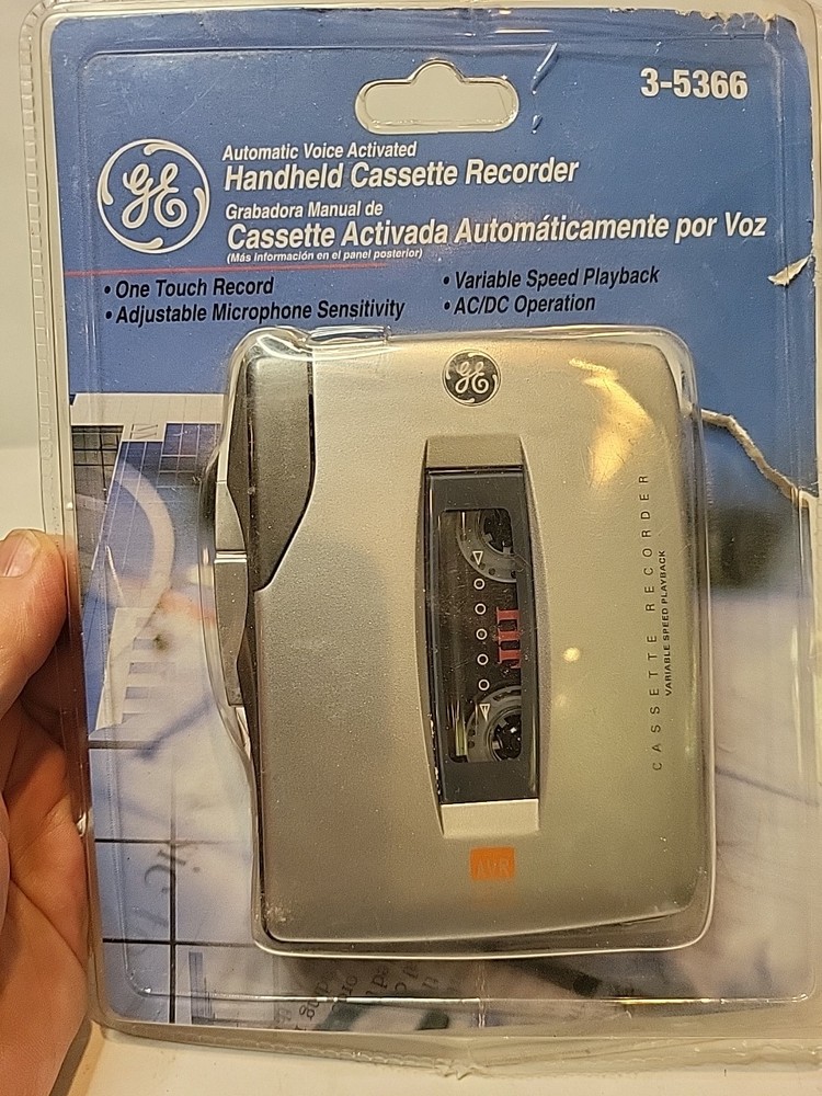 General Electric 3-5366 Handheld Cassette Recorder Auto Voice