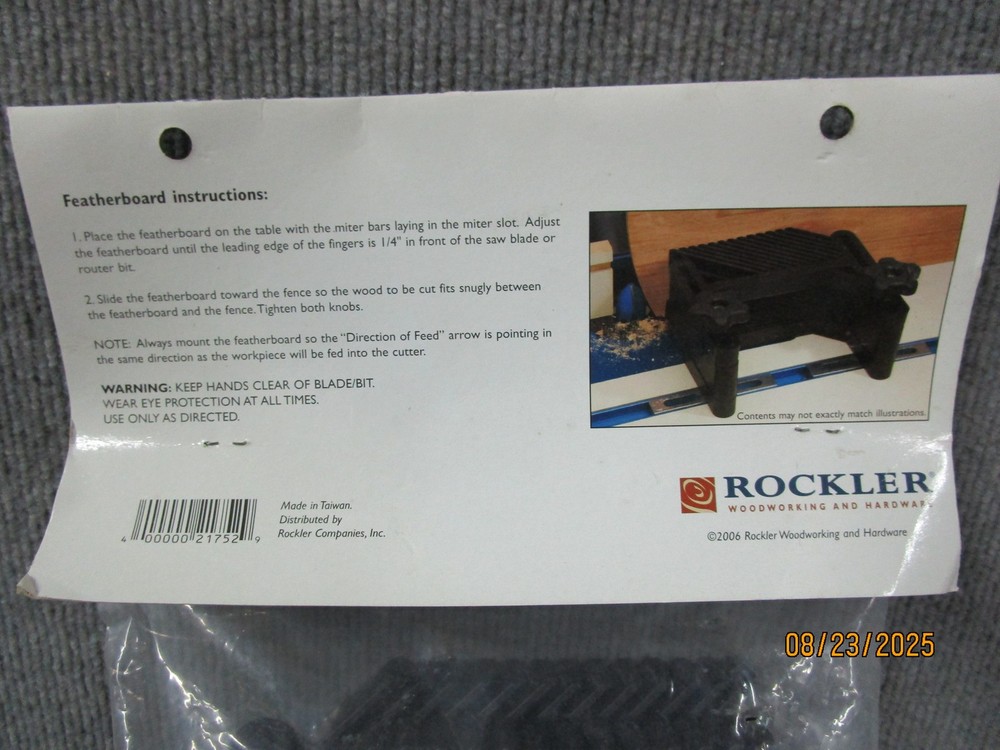 Rockler Dbl Feather Board Kit