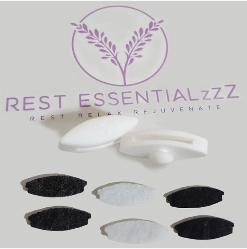 Rest Essentialzzz Aromatherapy Oil Diffuser Luxury Memory Foam Sleep Mask-White