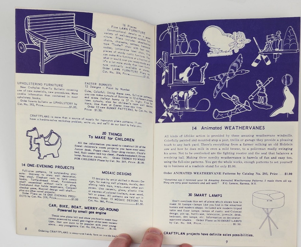 Vintage 1964 Craftplans Woodworking Patterns Catalog