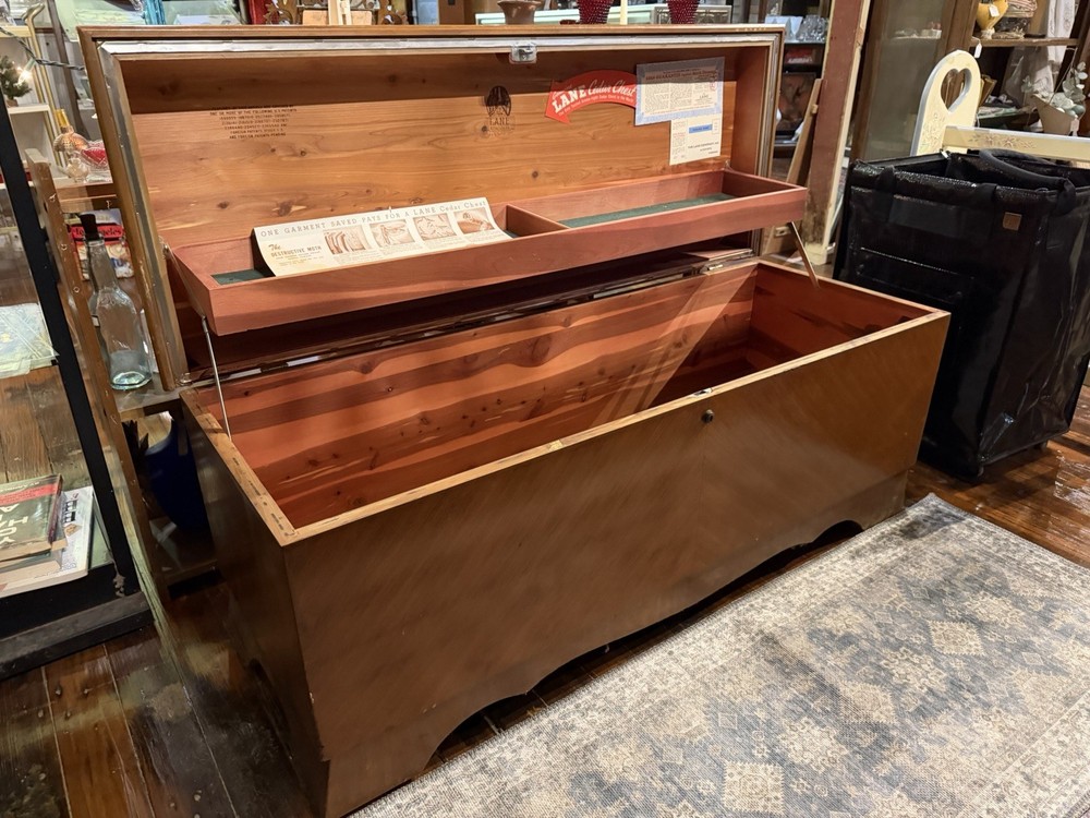 Antique Cedar Lined Hope Chest with Original Documents Victorian Storage Trunk