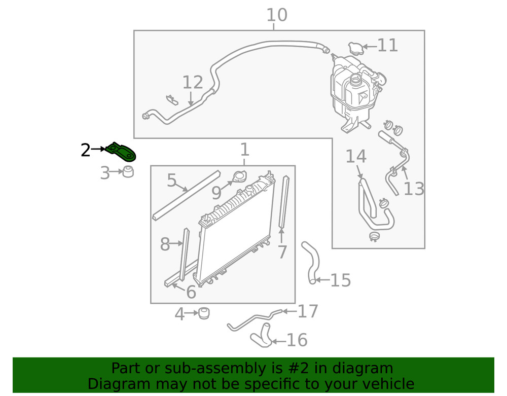 Genuine Nissan Radiator Assembly Bracket 21542-EA000