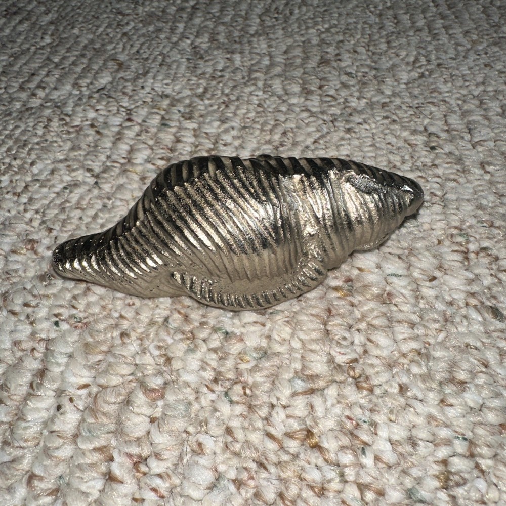 Small Silver Metal Conch Shell beach house Decorative Dislpay