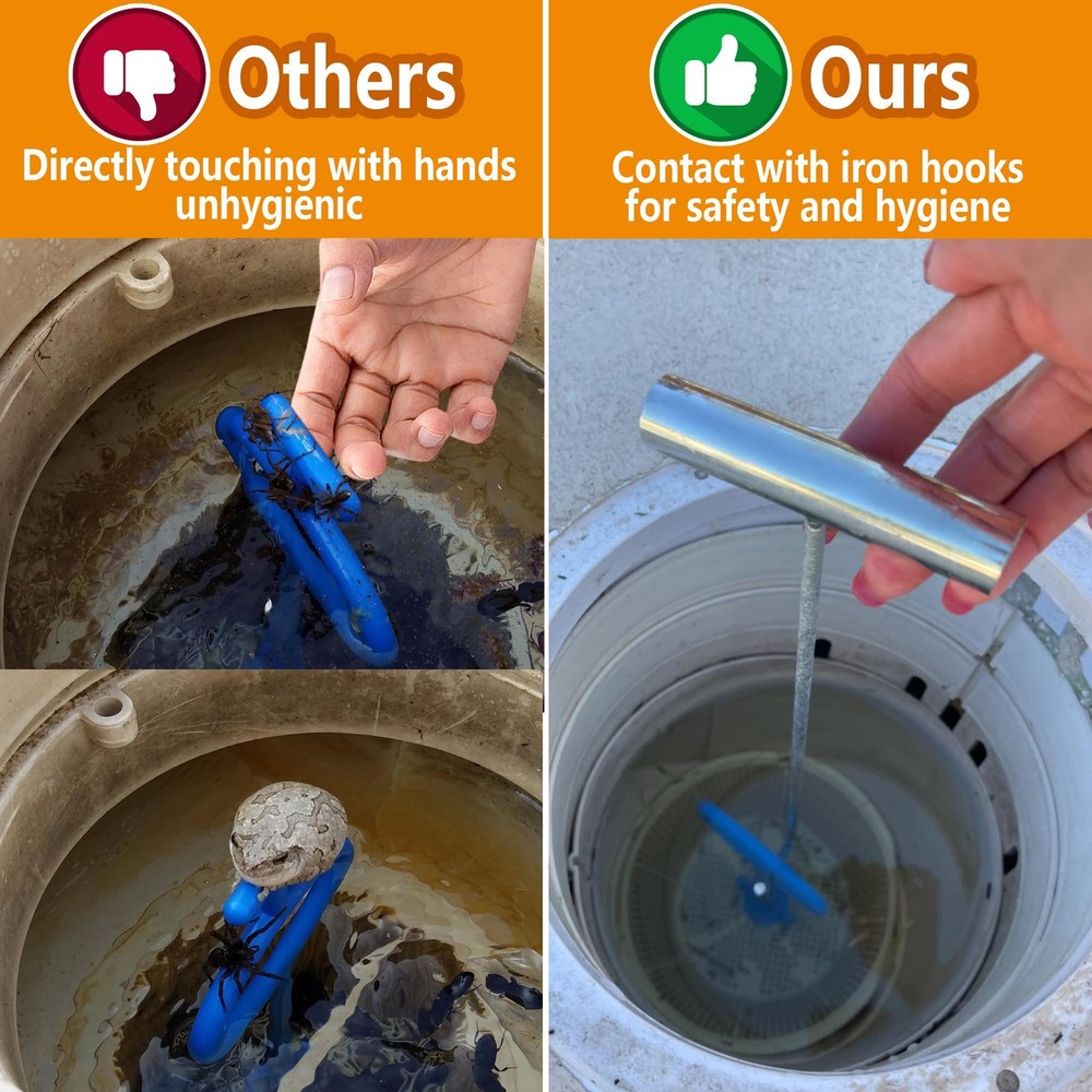 Skimmer Basket Handle Universal Pool Baskets Hook Tool with Inground Swimming