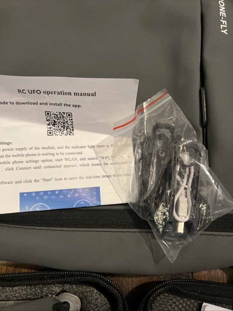 Black RC UFO Remote Controller Drone With Accessories & Carrying Case