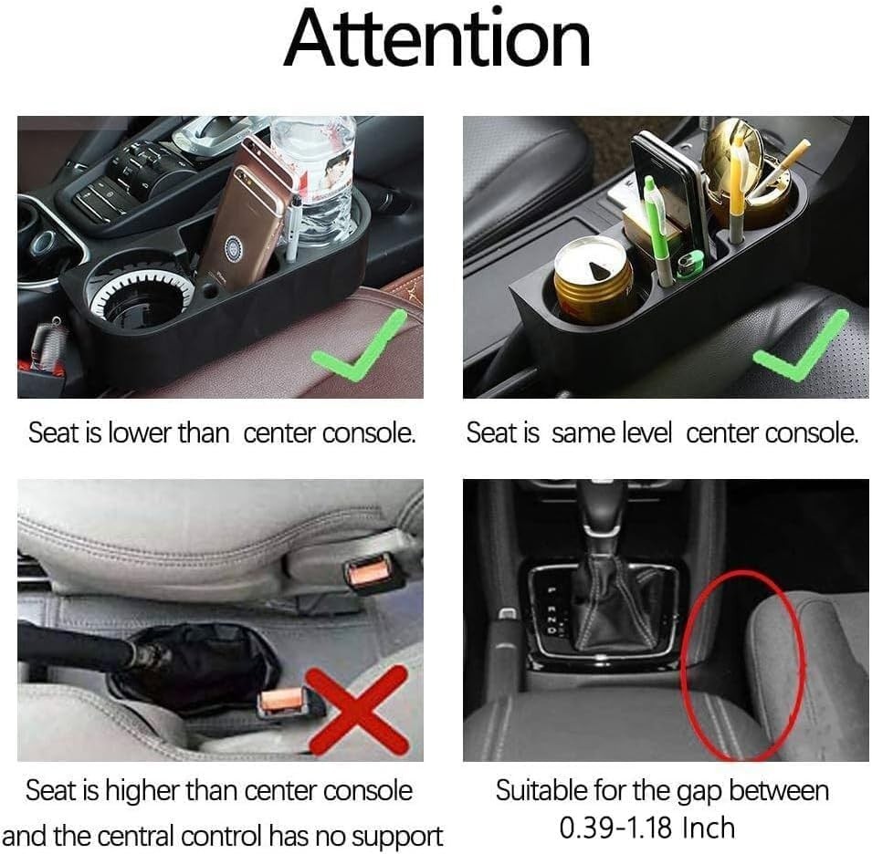 Multifunctional 2-Pack Car Seat Cup Holders - Space-Saving & Easy Installation
