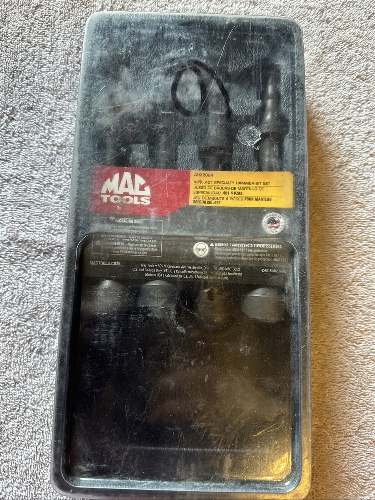 Mac Tools Four Piece Specialty Hammer Bit Set Size .401