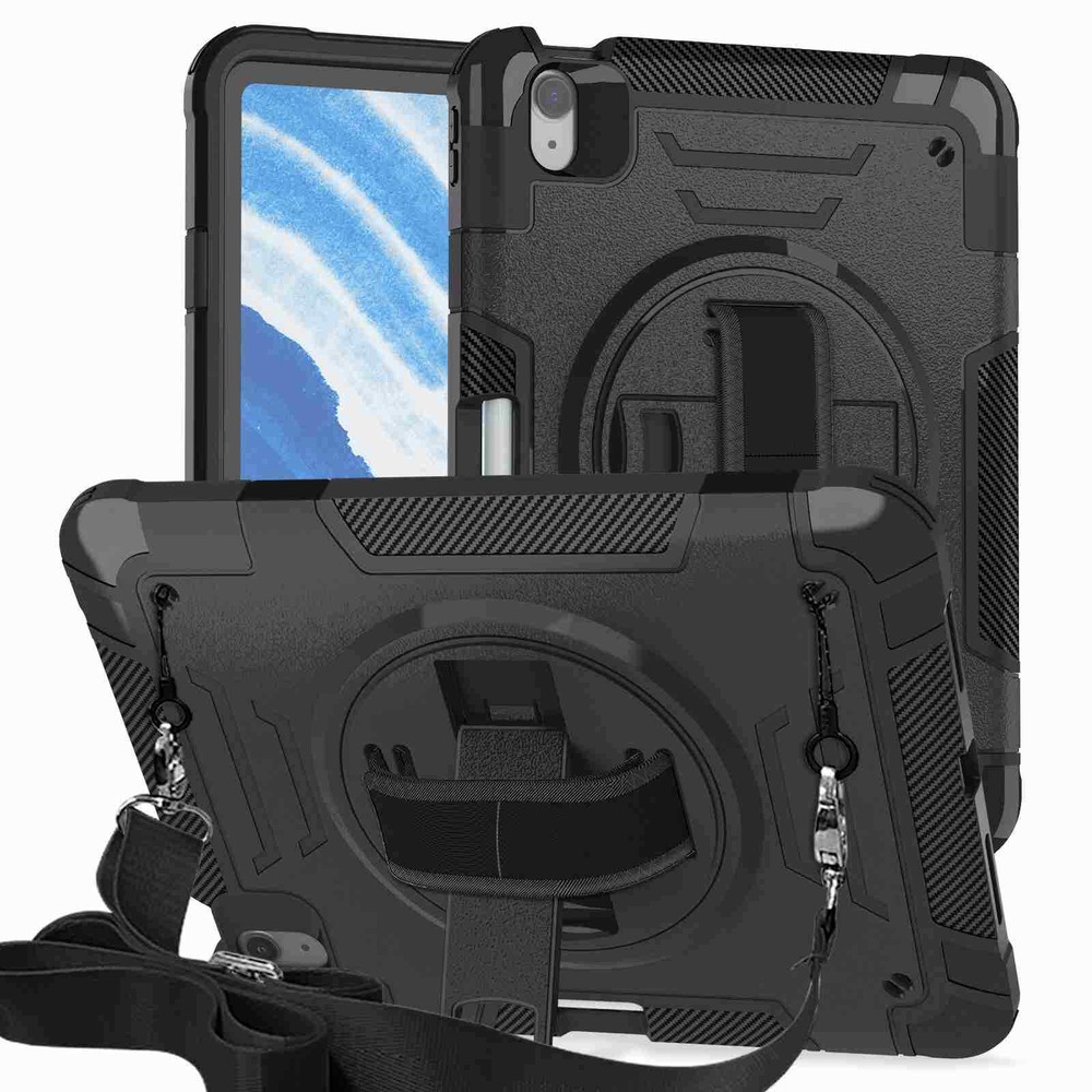 For iPad 7th 8th 9th Air 4th/5th Pro 11" Rotating Stand Shoulder Strap Cover
