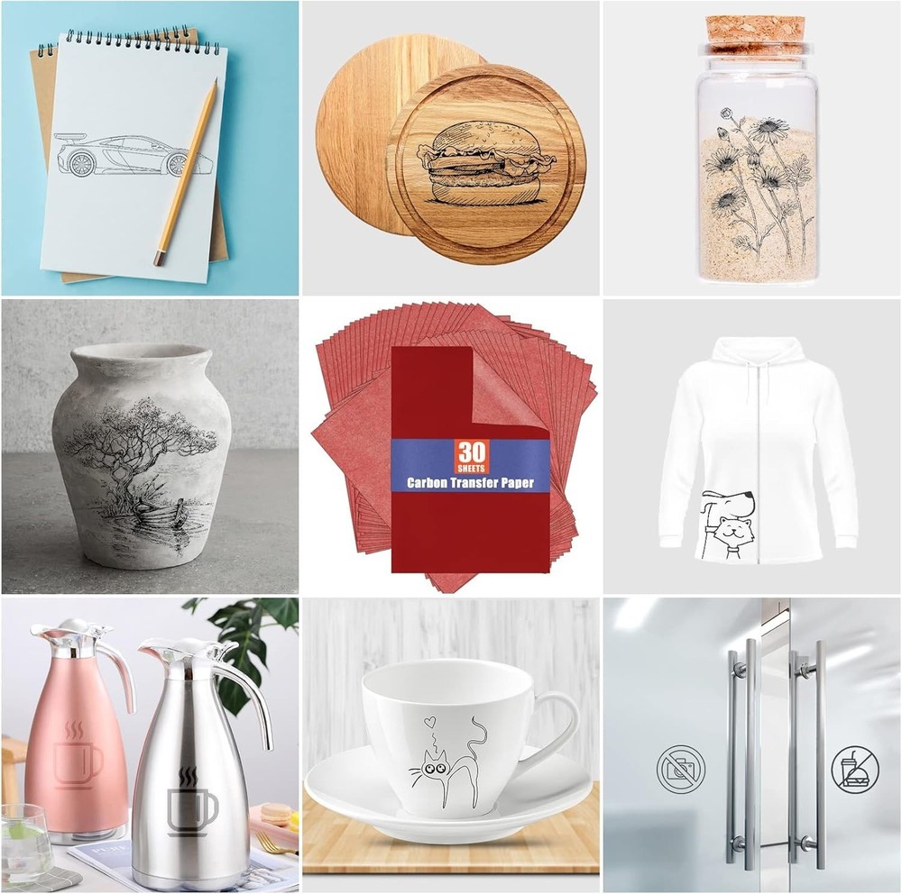 High-Quality Red Graphite Transfer Paper - 30 A4 Sheets for Easy Image Transfer