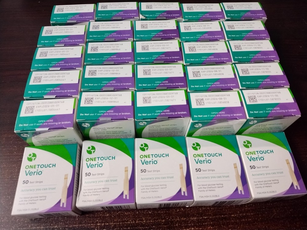 1500 unexpired unopened one touch verio diabetic test strips (50 ct boxes) 2026