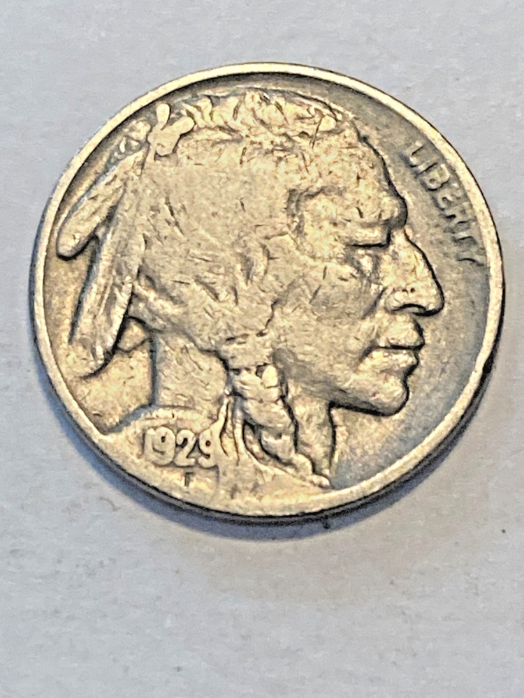 1929 Buffalo Nickel 3/4 Full Horn