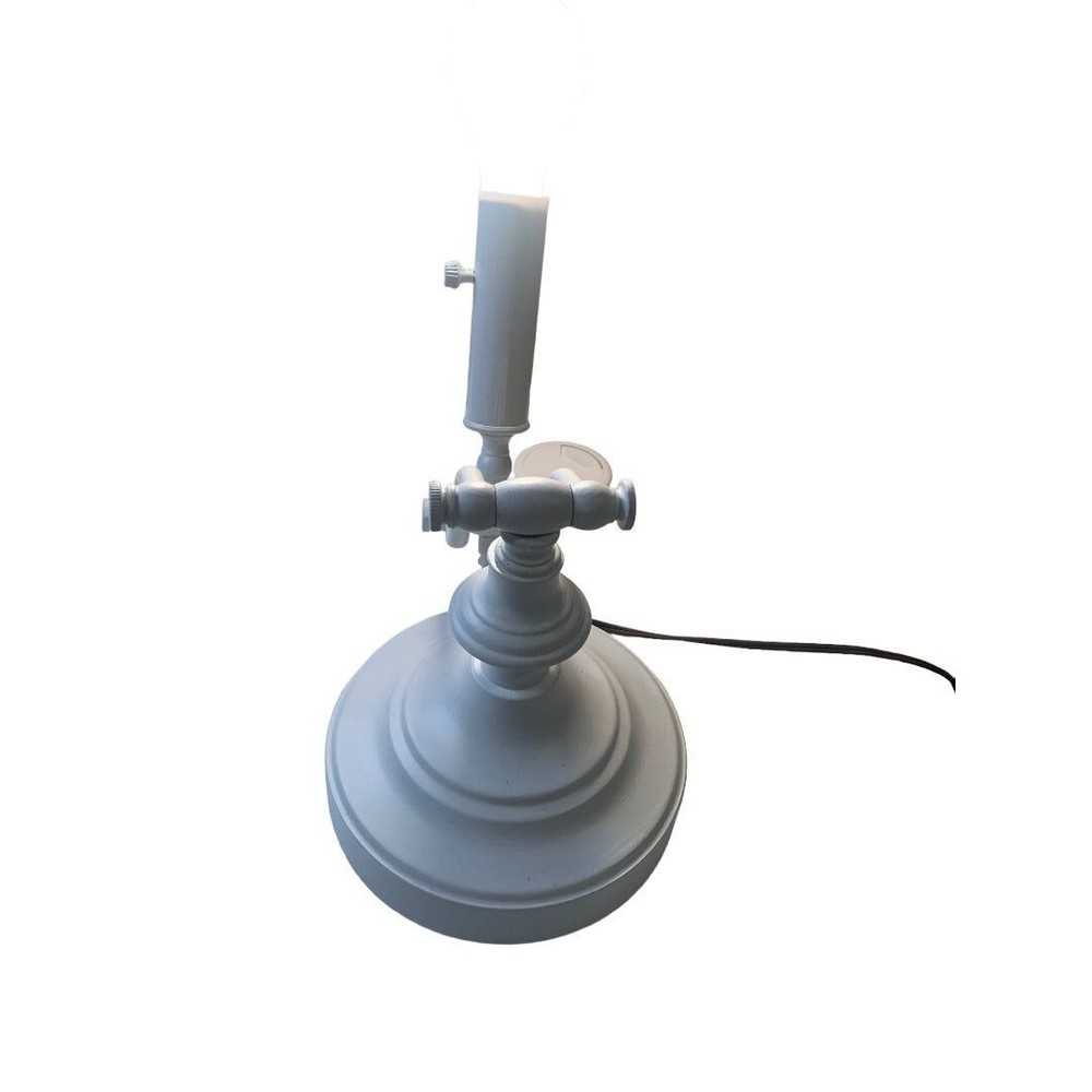 Vintage Painted White Hinged Tabletop Lamp Light Adjustable