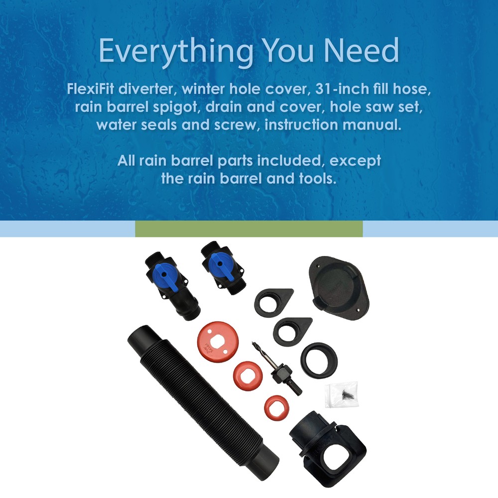EarthMinded Rain Barrel and Diverter Kit (1 Pack)