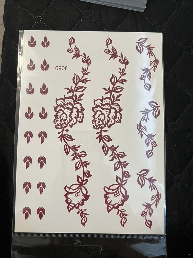 10 x henna stickers water proof