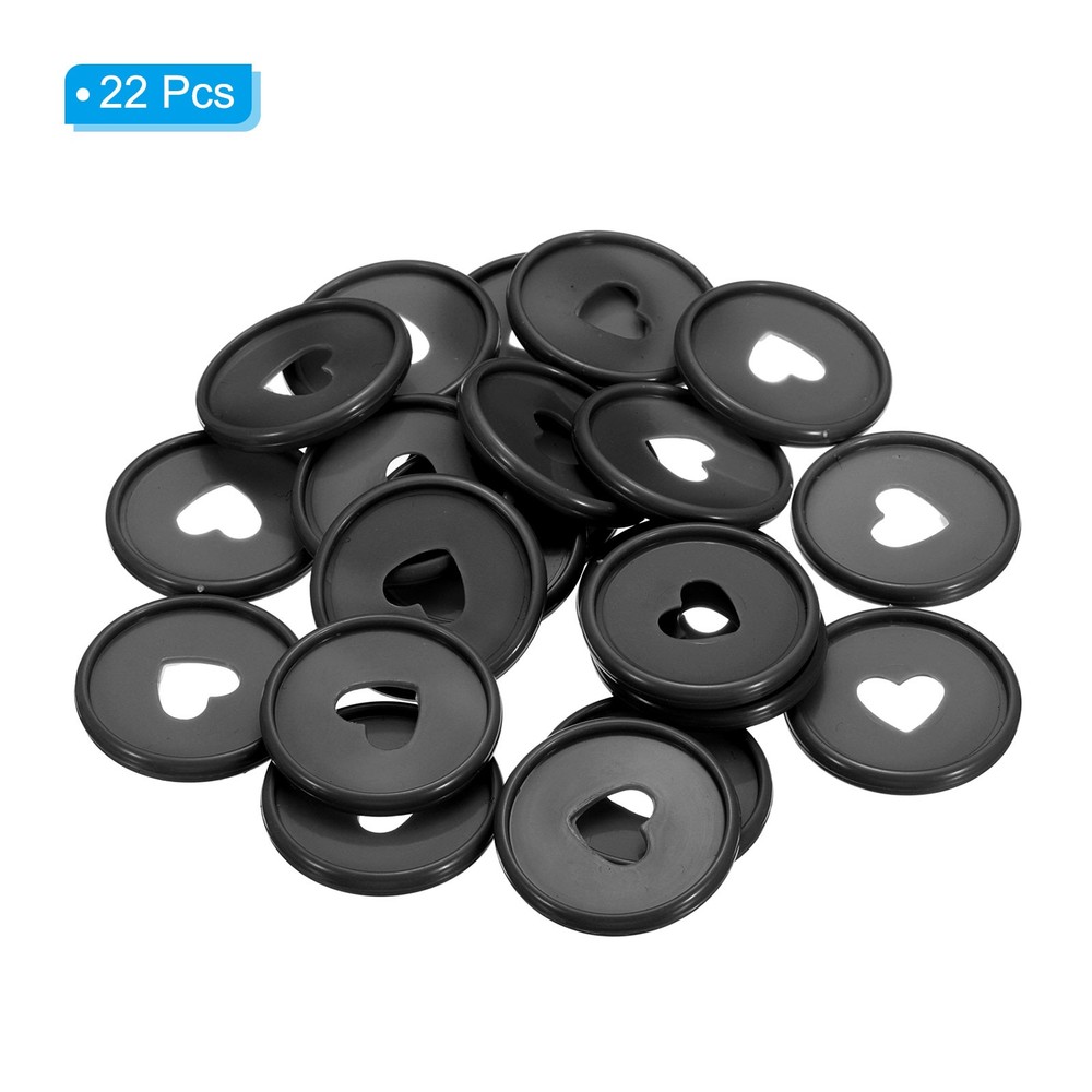 35mm Book Binding Discs 22pcs Discbound Expansion Discs Heart, Black