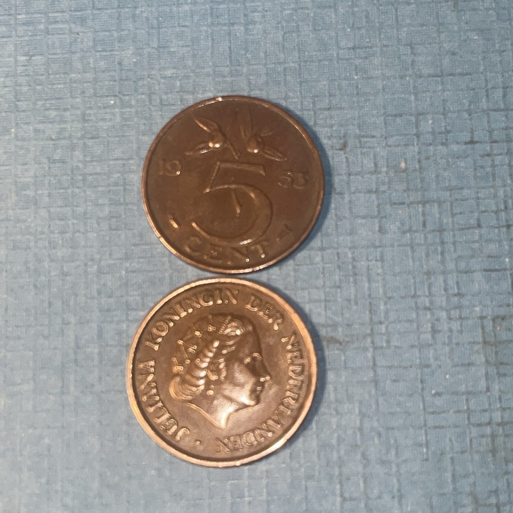 2- Netherlands 5 Cents 1953 1957