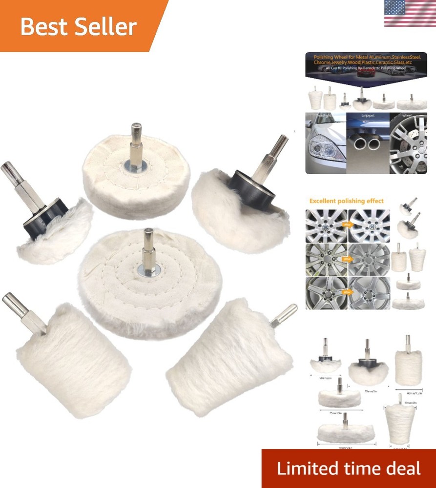 Versatile 6-Piece Buffing Wheel Kit for Electric Drill - Ultimate Smooth Finish