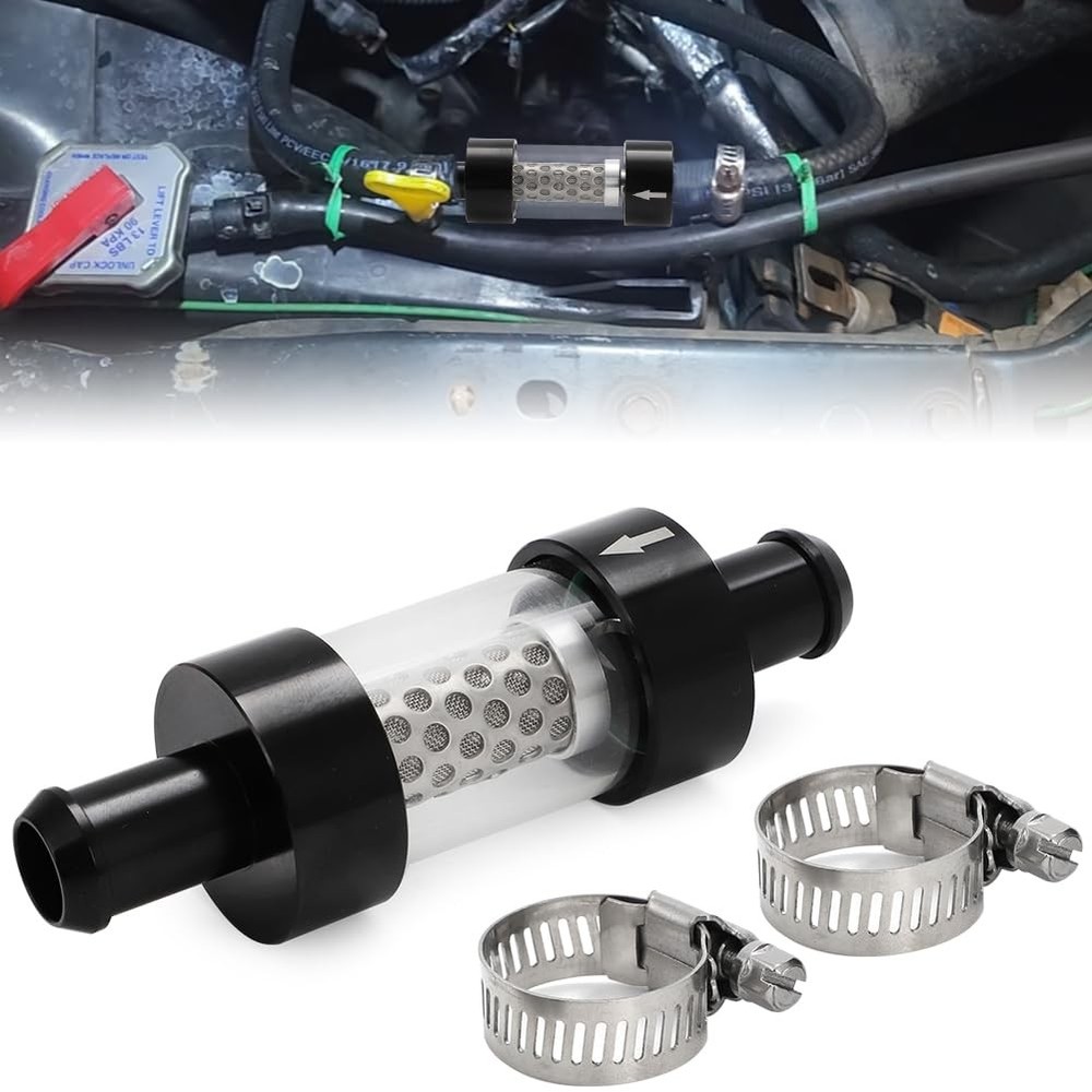 WIKIBB 5/8" Universal Filter Inline Heater Core Coolant 0.625 IN, black