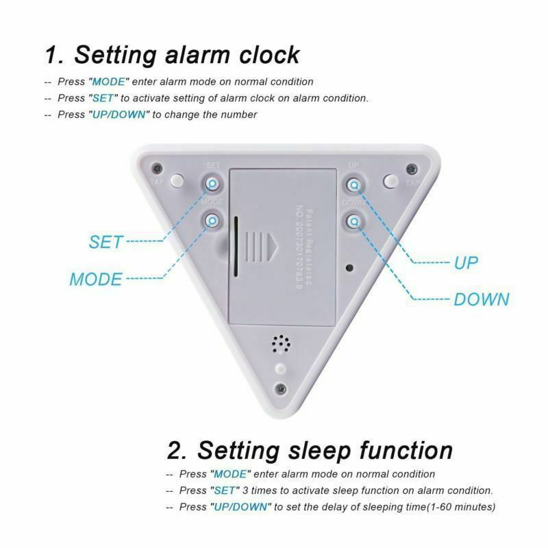 Alarm Clock Pyramid 7 LED Color Changing Timer Night Light Temperature Date
