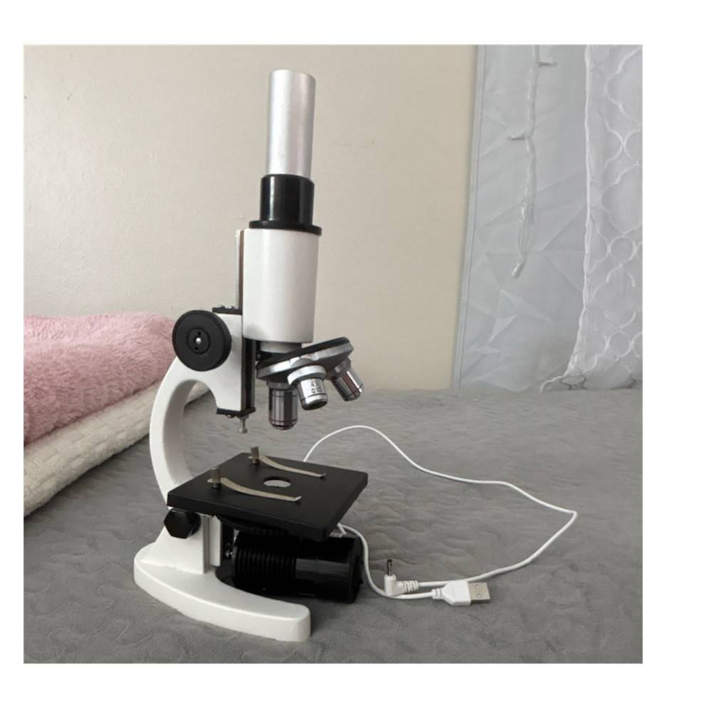 Compound Monocular Upright Microscope with USB Power, White (no eyepiece)