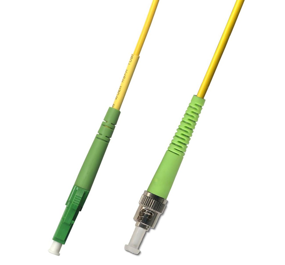 14M (45.92ft) OS2 LC/APC to ST/APC Fiber Optic Cable Simplex Singlemode 9/125