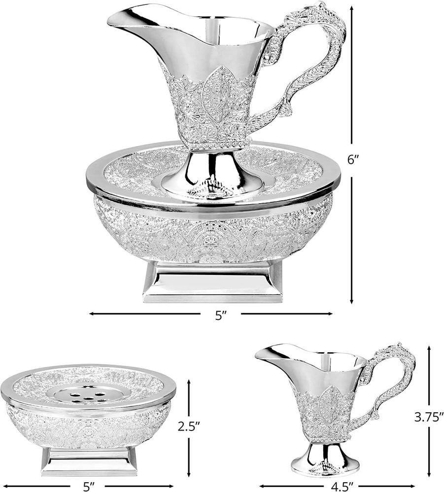 Mayim Achronim Set Silver Plated Filigree Design