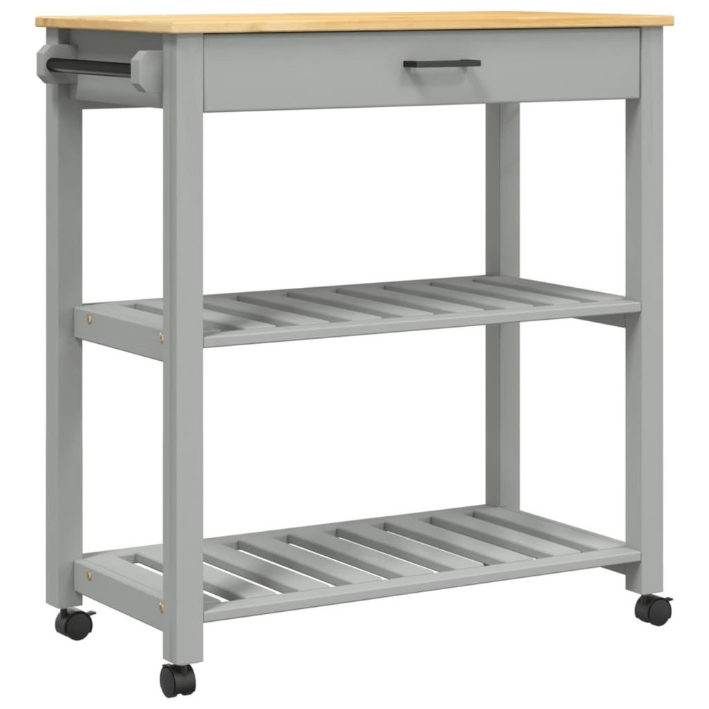 Kitchen Trolley MONZA 33.1"x15.7"x34.8" Solid Wood Pine