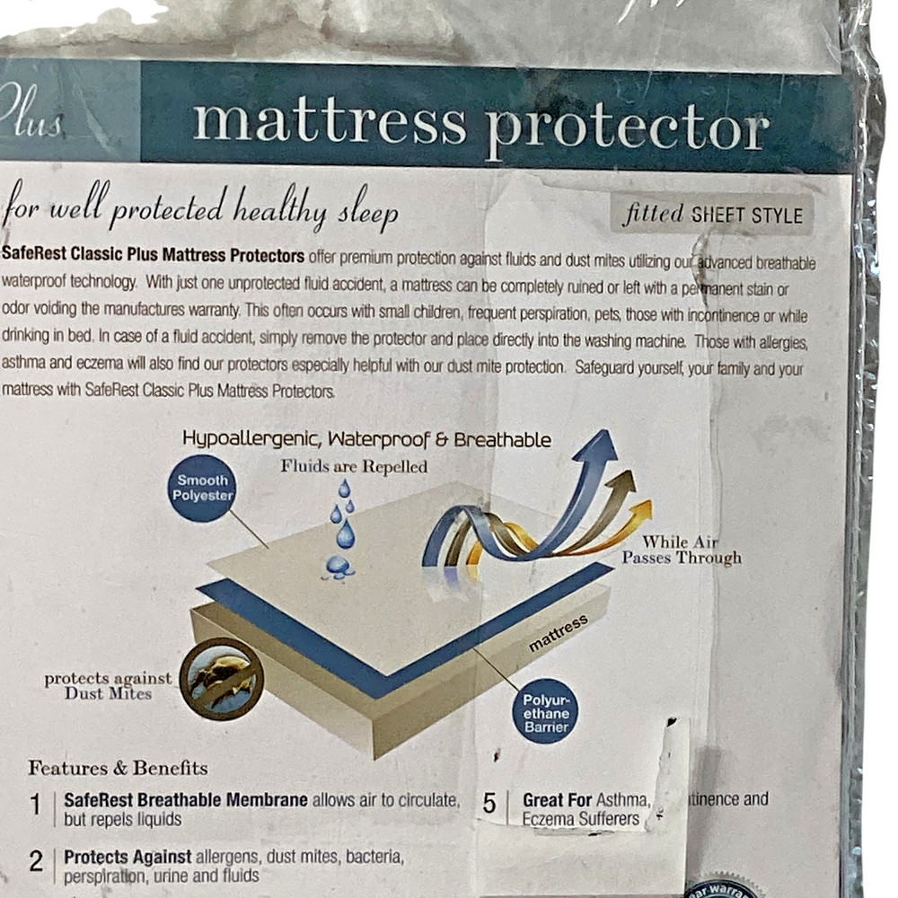 SafeRest: Classic Plus Mattress Protector, Size Twin XL